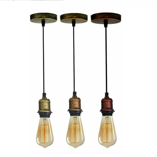 Retro Style E27 Vintage Screw In Light Bulb Lamp Holder Ceiling Rose Pendant Kit